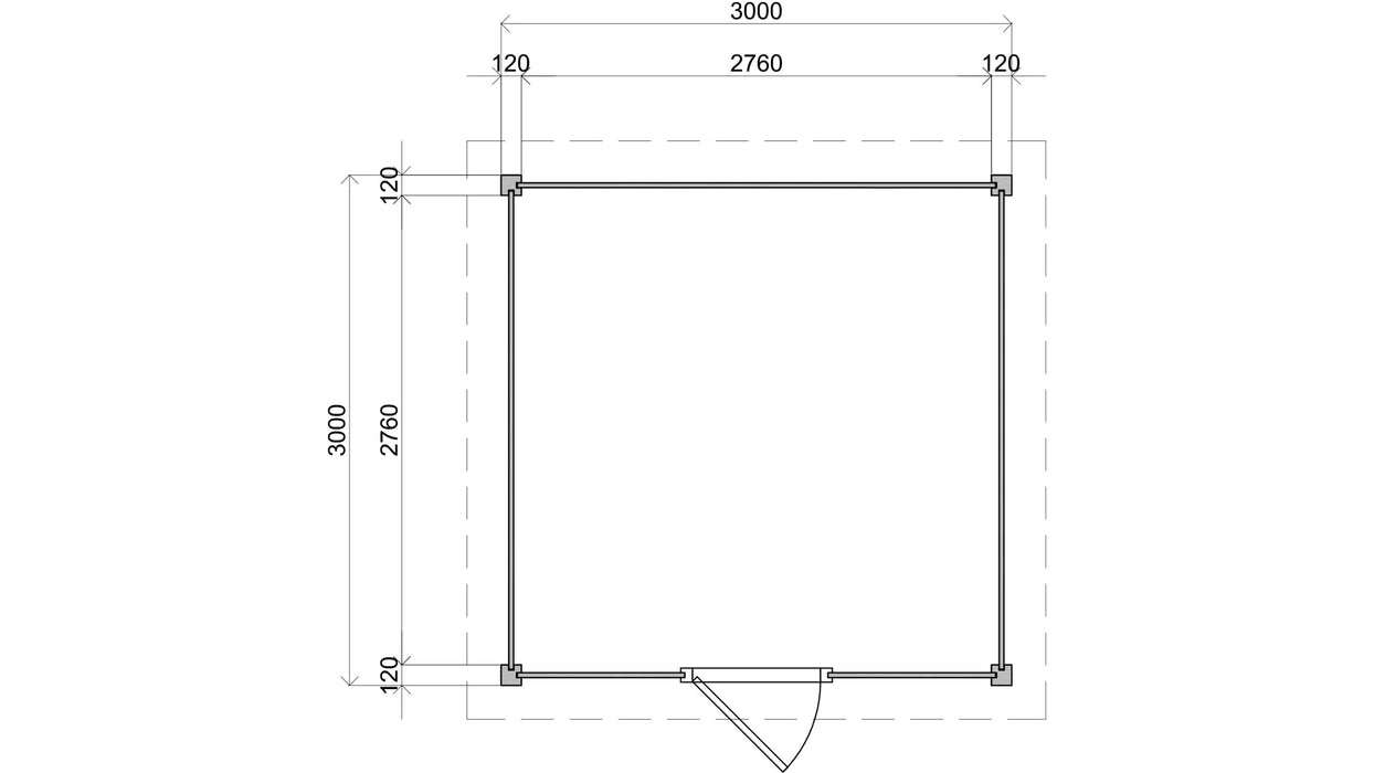 Lugarde Select - Kent Modern Log Cabin 300x300cm