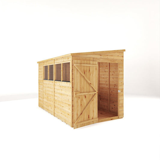 Mercia Premium Woodsman Shiplap Pent Shed 10'x6' - Glass Windows