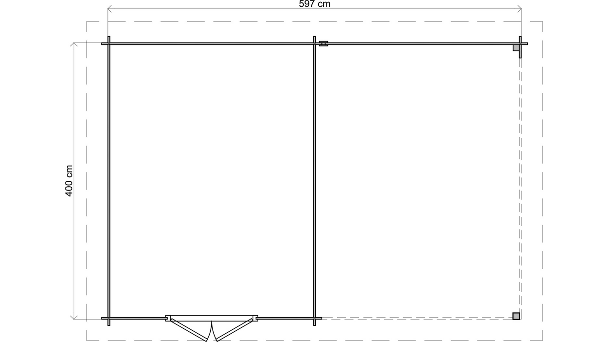 Lugarde Select - Oxford Flat Roof Log Cabin 300x400cm with 300cm Canopy