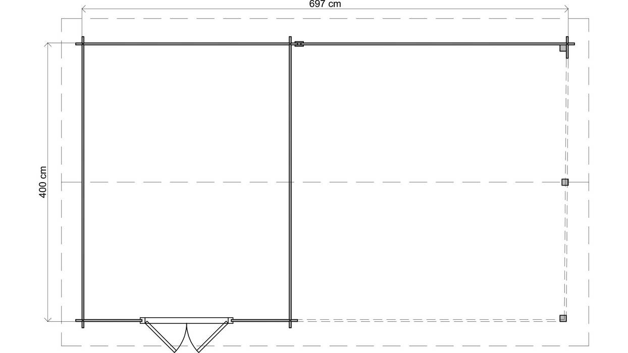 Lugarde Select - Westminster Apex Roof Log Cabin 300x400cm with 400cm Canopy