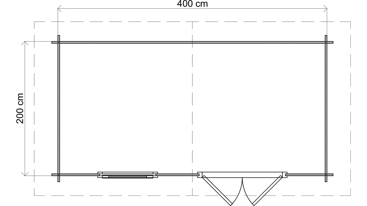 Lugarde Select - Northumberland Apex Roof Log Cabin 400x200cm