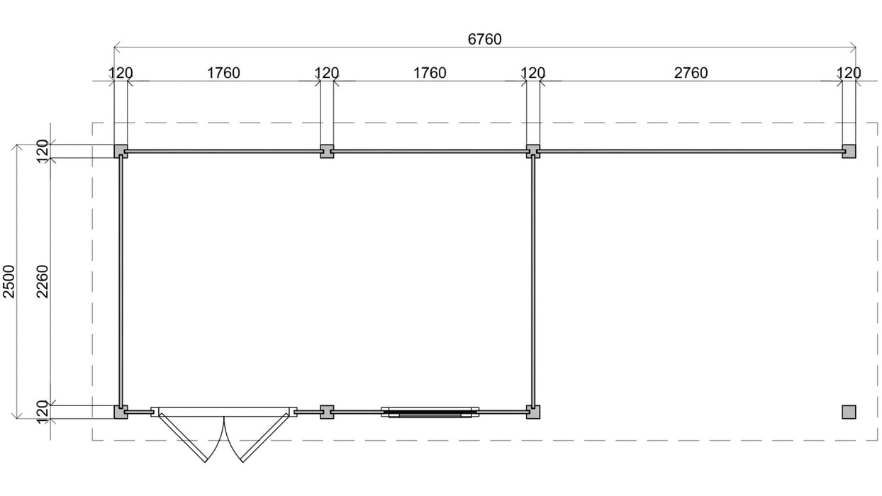 Lugarde Select - Dublin Modern log Cabin 388x250cm with 300cm Canopy