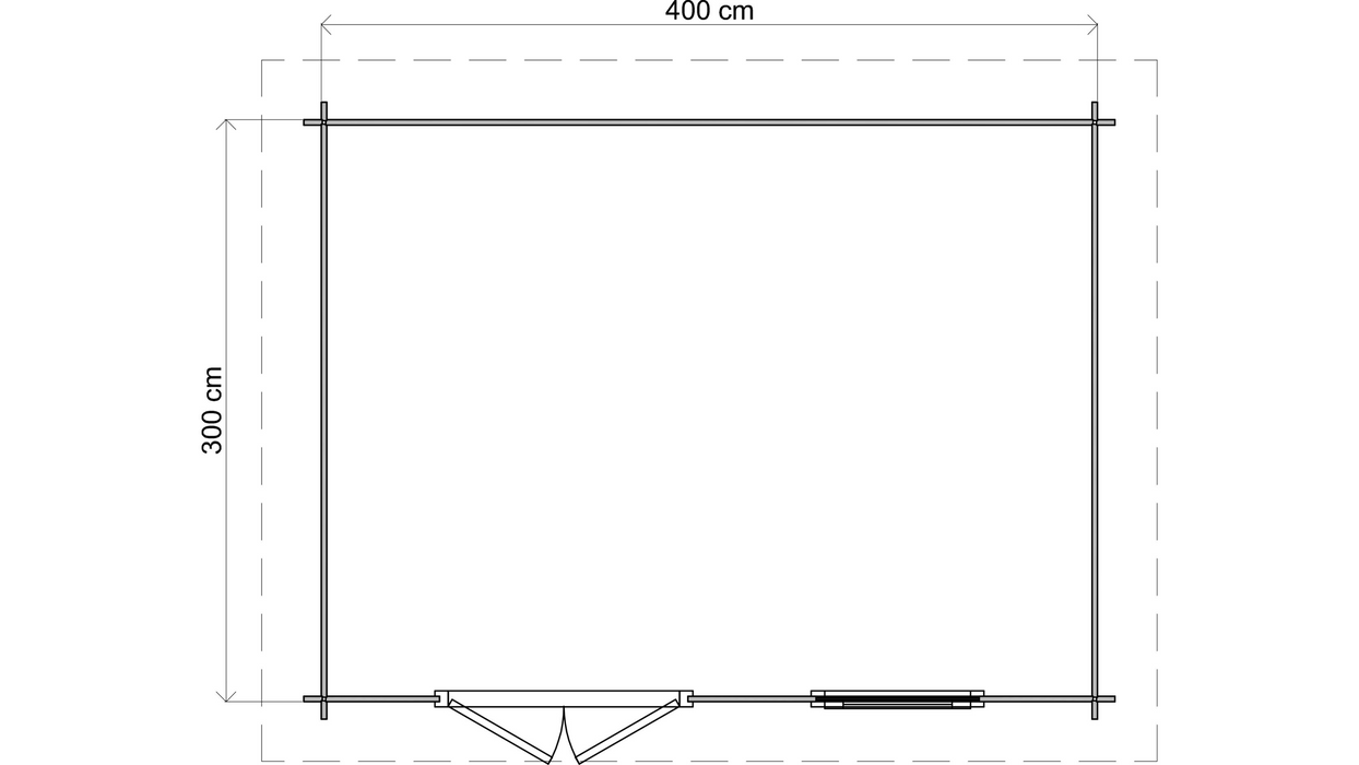 Lugarde Select - Humber Flat Roof Log Cabin 400x300cm