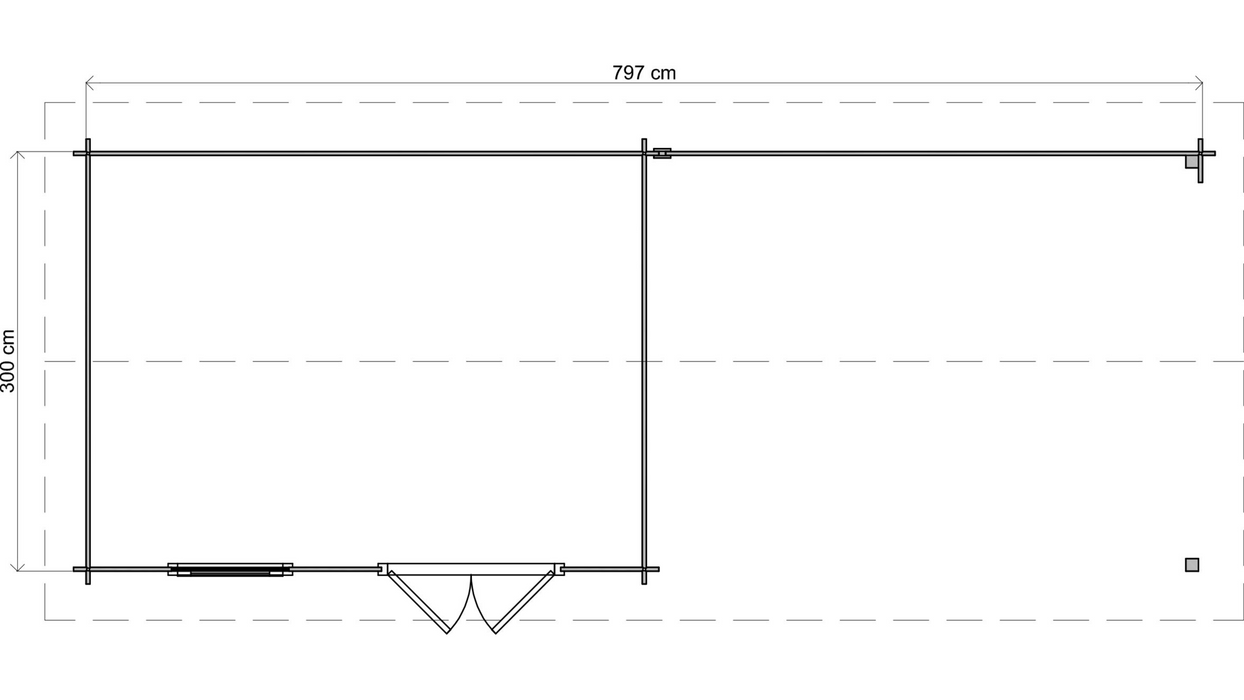 Lugarde Select - Trent Apex Roof Log Cabin 400x300cm with 400cm Canopy