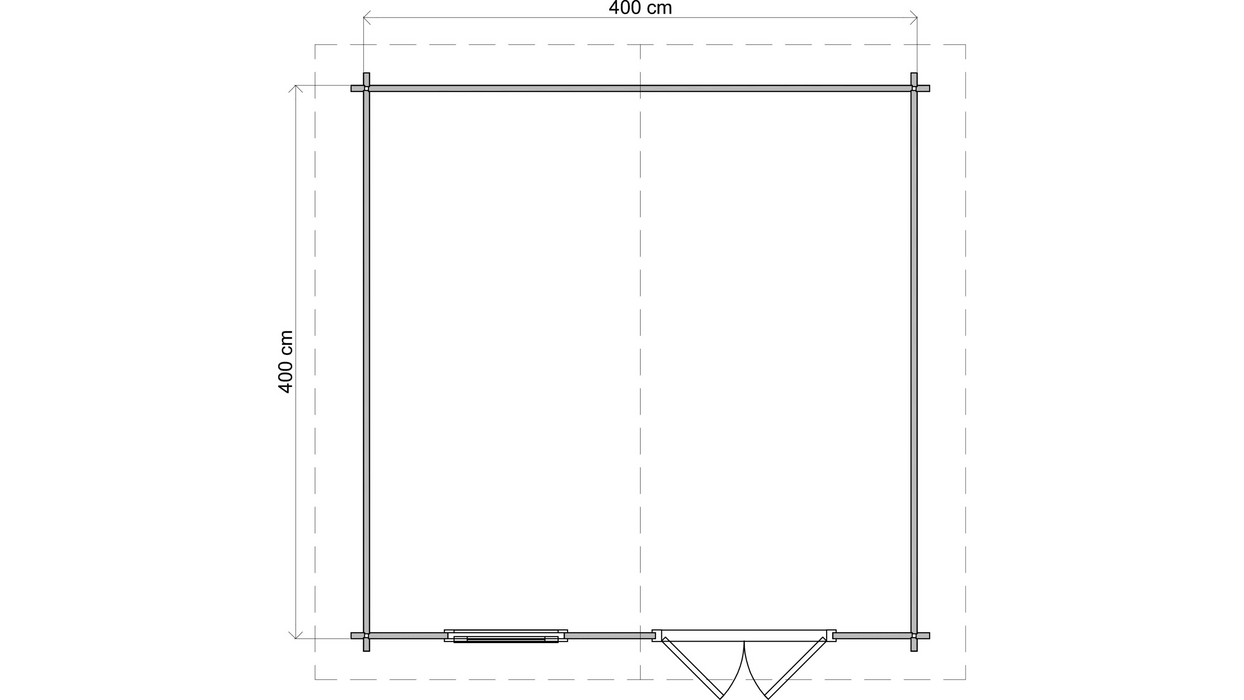 Lugarde Select - Clyde Apex Roof Log Cabin 400x400cm