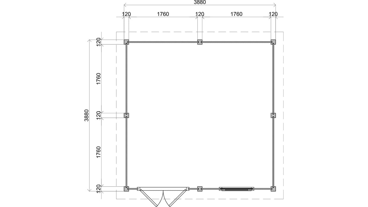 Lugarde Select - Bristol Modern Log Cabin 388x388cm