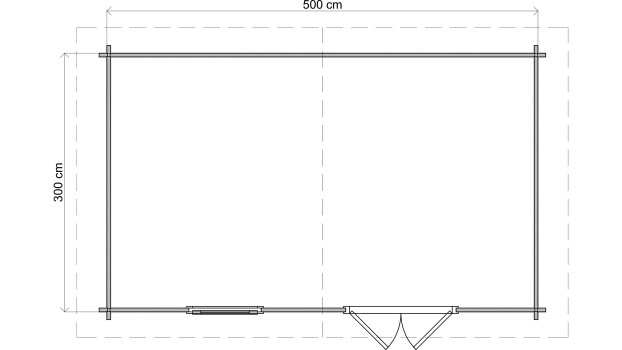 Lugarde Select - Tweed Apex Roof Log Cabin 500x300cm