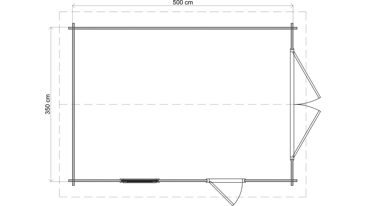 Lugarde Select - Arun Apex Roof Log Cabin 350x500cm