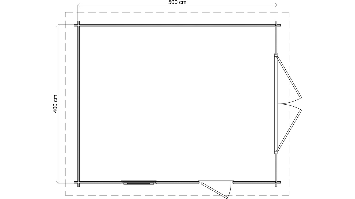 Lugarde Select - Stratford Flat Roof Log Cabin 400x500cm