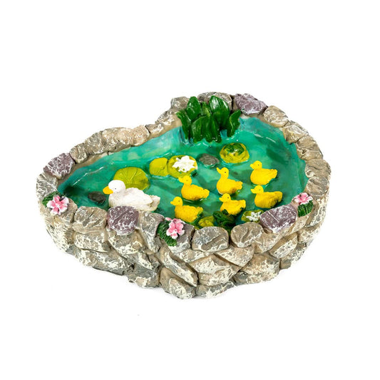 Solar-Powered Pond Family Duck & Ducklings Ornament