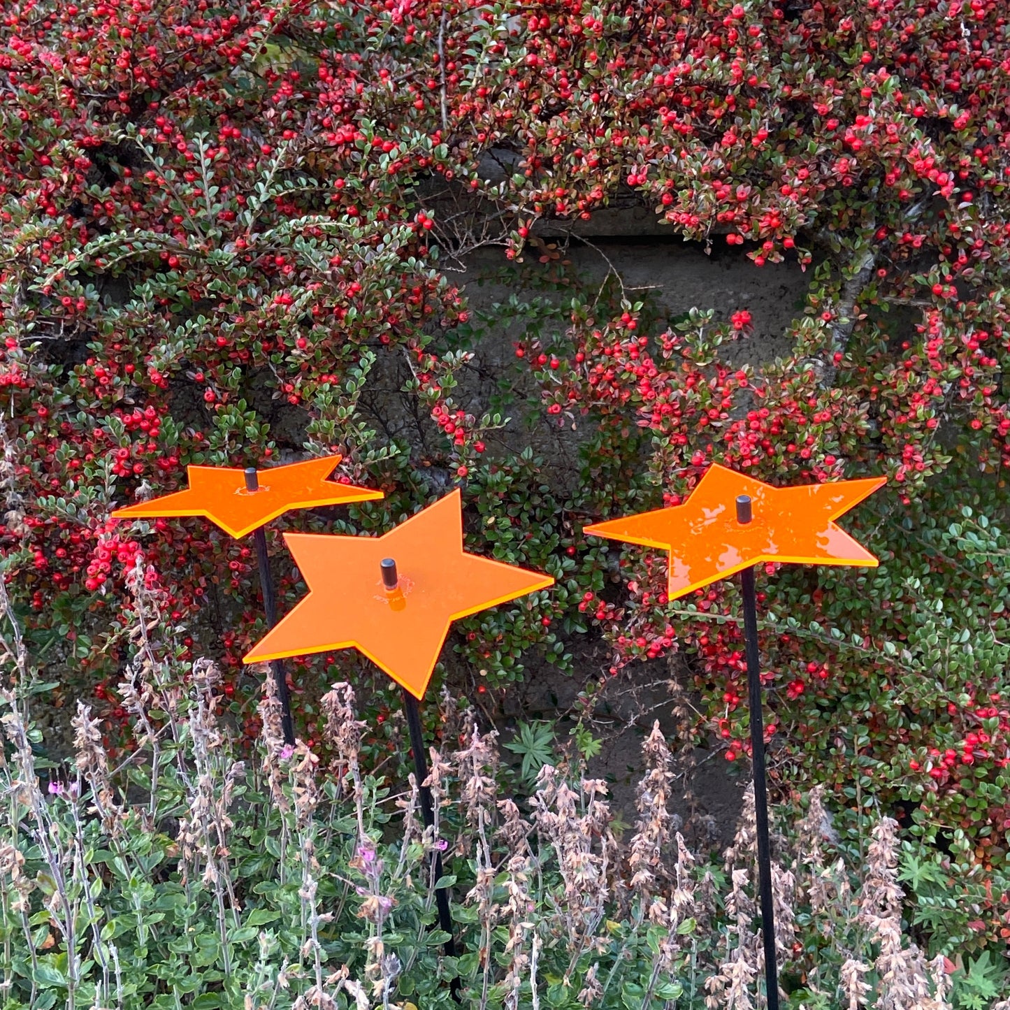 Large Garden Décor Ornaments Set of 3 'Shining Star'