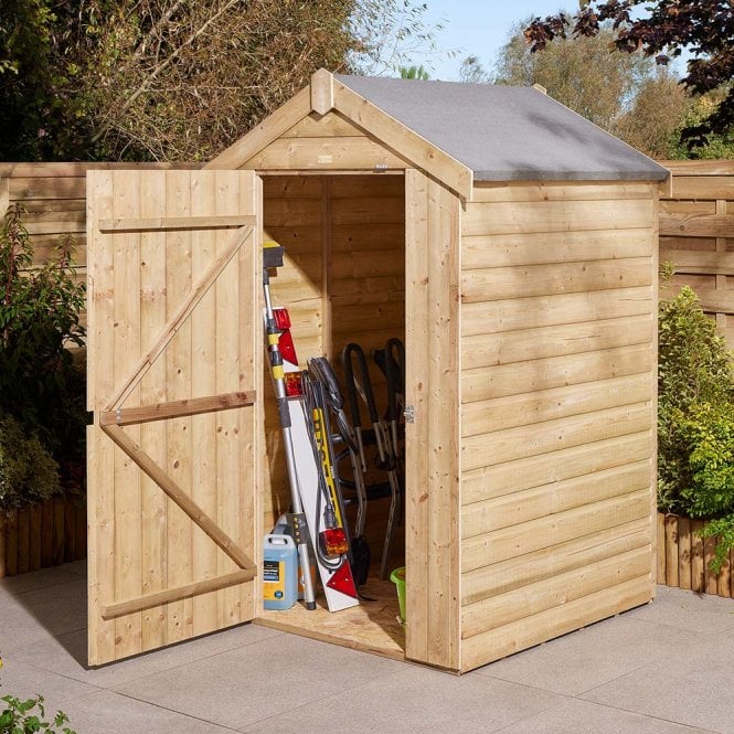Rowlinson 4' x 4' Premier Shiplap Windowless Single Door Apex Shed
