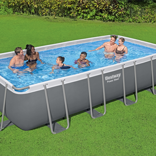 Bestway 18ft x 9ft x 48" Rectangular Steel Pro MAX™ Above Ground Swimming Pool, Filter Pump & Accessories