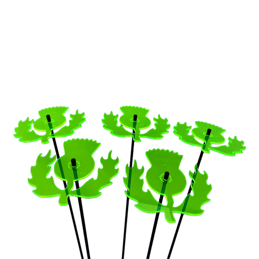 Large Garden Décor Ornaments Set of 5 'Scottish Thistles'