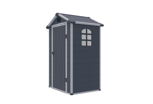 Rowlinson Airevale Apex Plastic Shed 4'x3' - Dark Grey