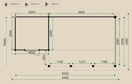 Lugarde Park 44mm Log Cabin 3m x 6m