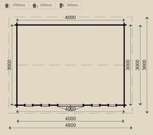 Lugarde Alabama 44mm Log Cabin 3mx4m including Floor