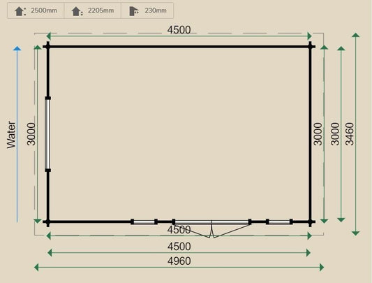 Lugarde Core 44mm Log Cabin 3m x 4.5m