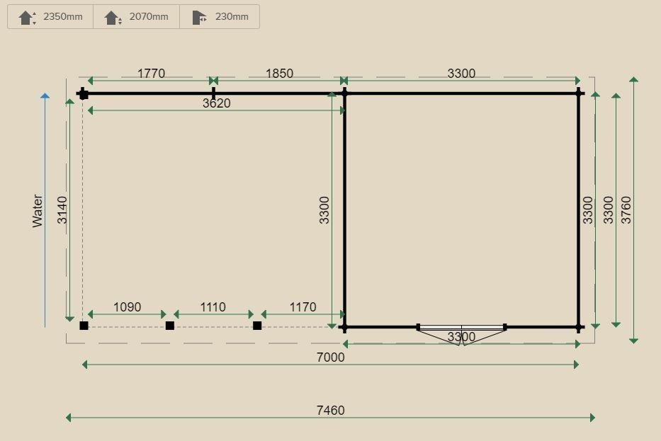 Lugarde Vera 44mm Log Cabin 3.3m x 7m