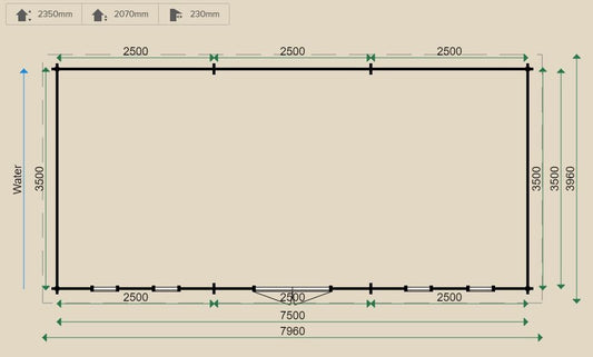 Lugarde Buckby 44mm Log Cabin 3.5m x 7.5m