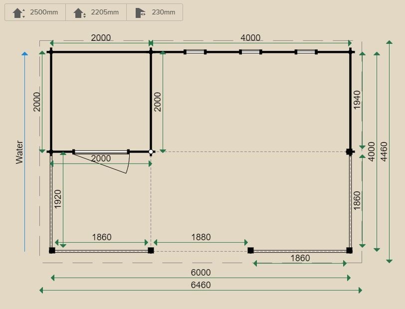 Lugarde Saloon 44mm Log Cabin 4m x 6m