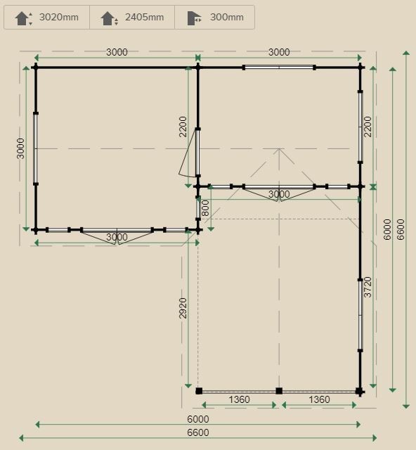 Geneva Log Cabin and veranda 3mx6m