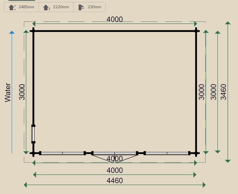 Lugarde Pear 44mm Log Cabin 3m x 4m