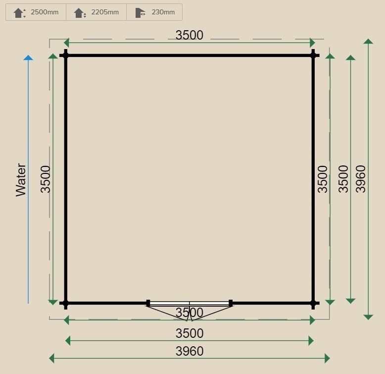 Lugarde Straight 44mm Log Cabin 3.5m x 3.5m