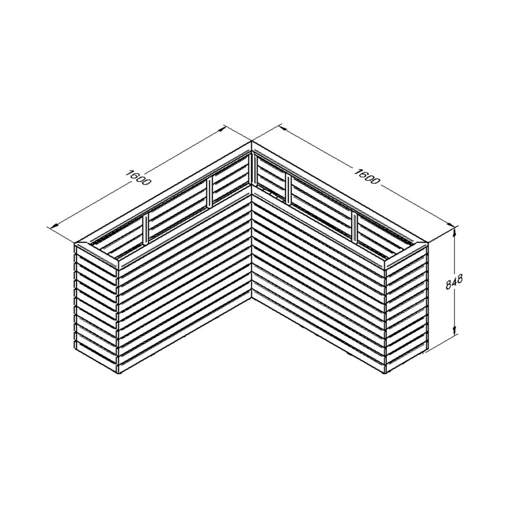Forest Linear Corner Planter 160cm