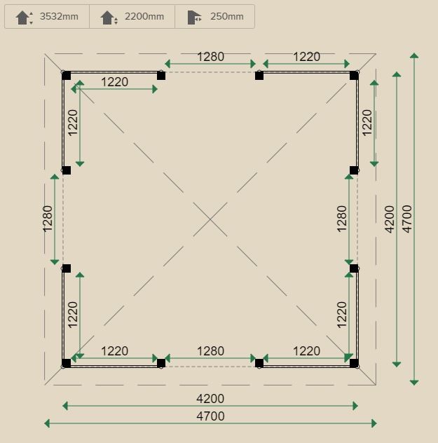 Lugarde Free Standing Veranda Madeira 4.2x4.2m
