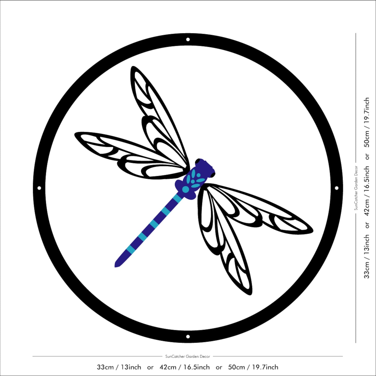 SunCatcher Garden Mirror Round Dragonfly Range of Sizes