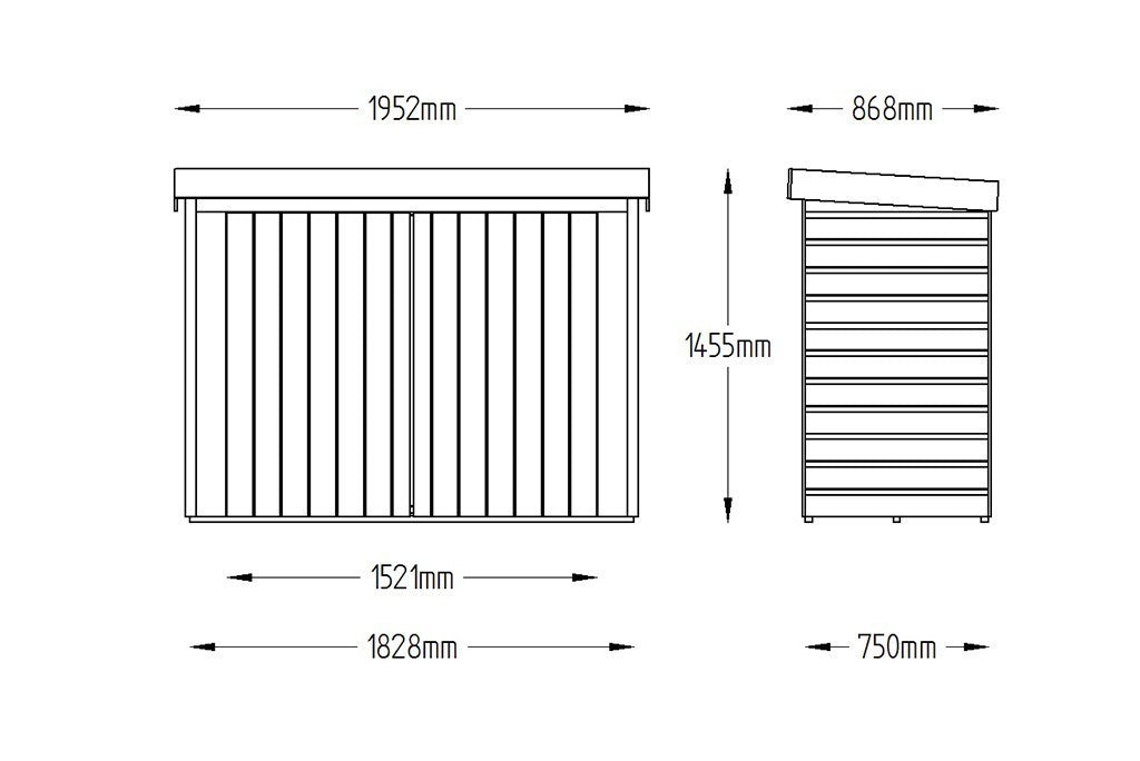 Shiplap Pent Large Outdoor Store – Pressure Treated