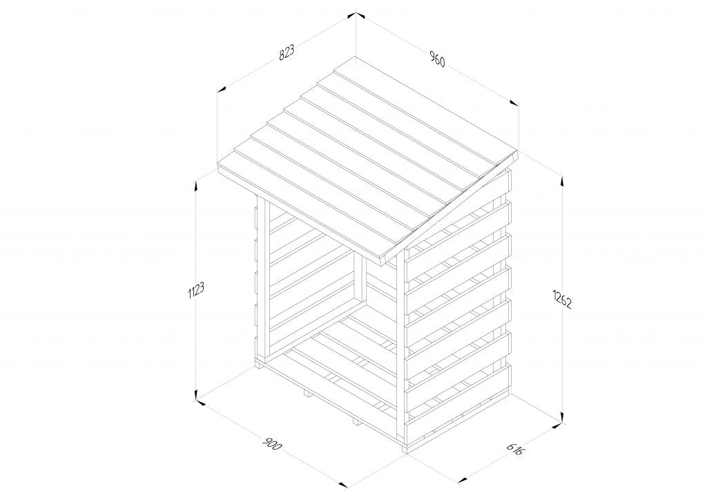 Compact Pent Log Store