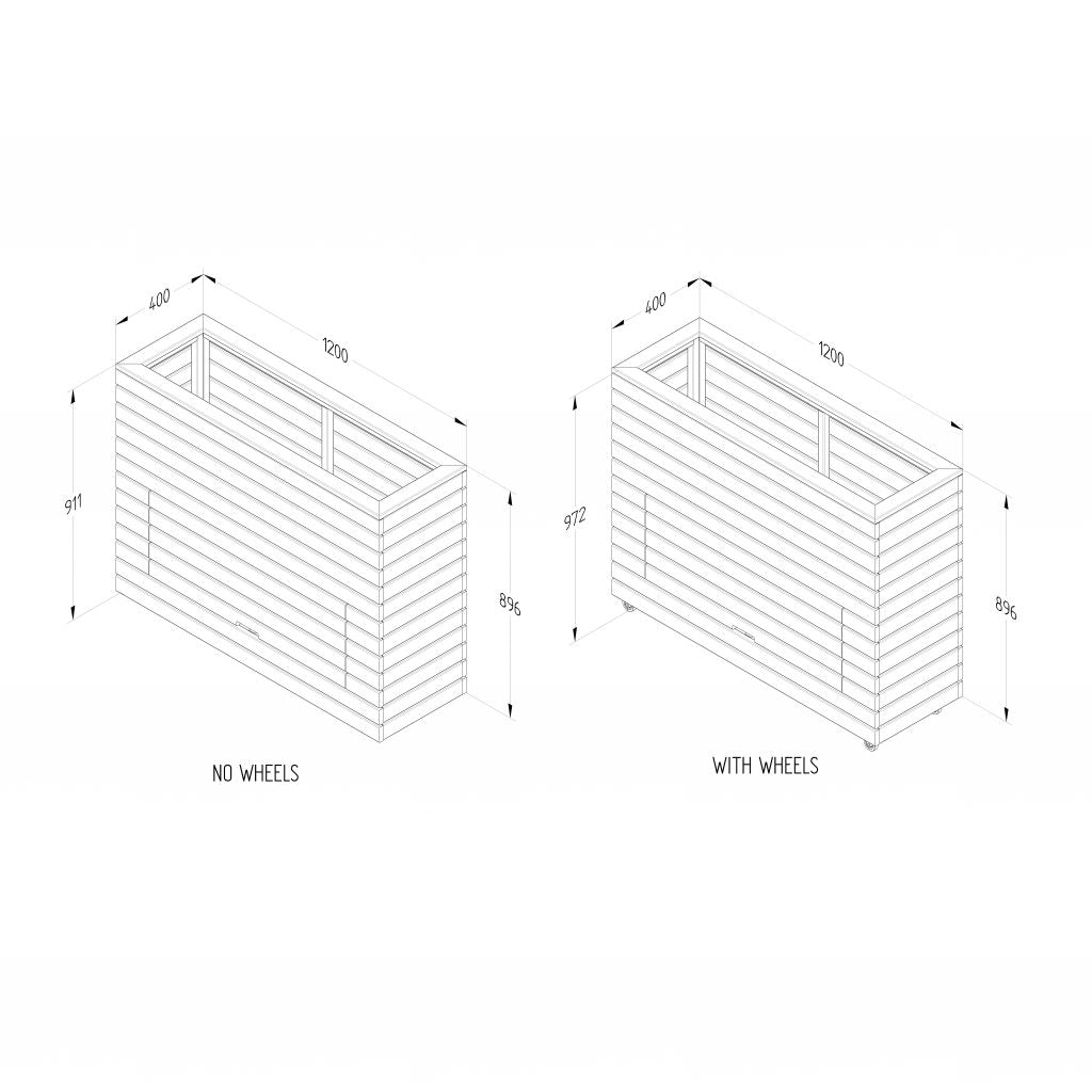 Linear Planter - Tall with Storage