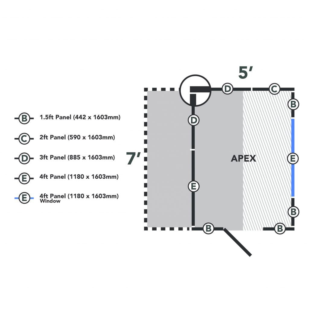 Overlap Pressure Treated 5x7 Apex Shed No Window with Lean to
