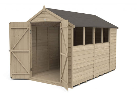 Overlap Pressure Treated 10×6 Apex Shed – Double Door