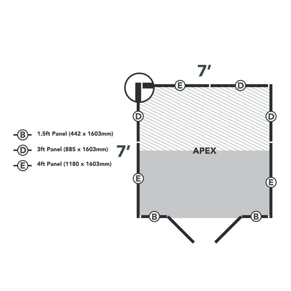 Overlap Pressure Treated 7x7 Apex Shed - No Window, Double Door