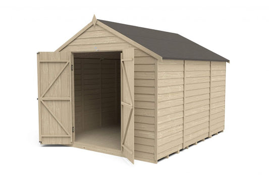 Overlap Pressure Treated 10×8 Apex Shed – Double Door, No Windows