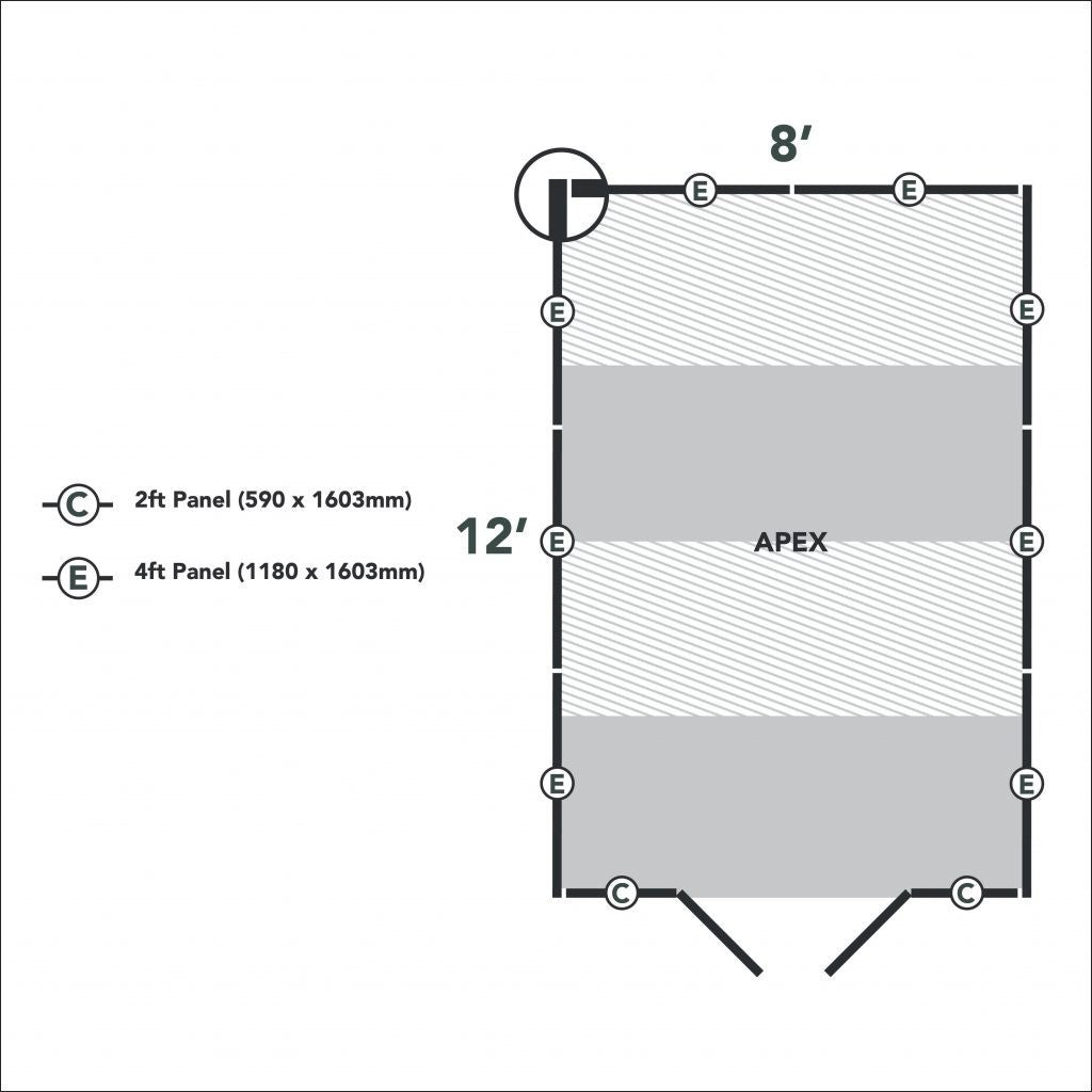Overlap Pressure Treated 8x12 Apex Shed - No Window, Double Door