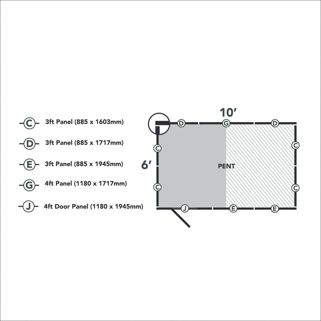 Overlap Pressure Treated 10x6 Pent Shed - No Window