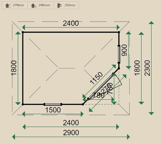 Lugarde Prima Fifth Avenue 1.8mx2.4m summerhouse including floor