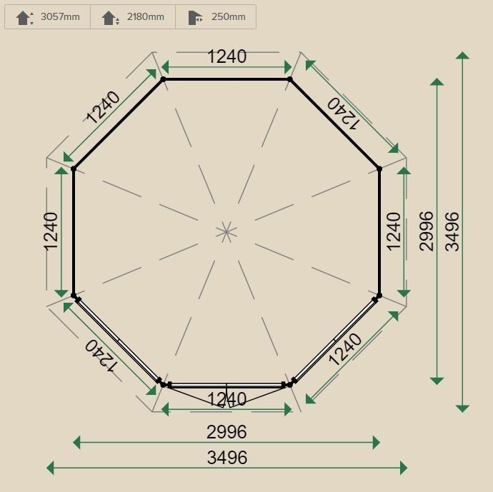 Lugarde Prima Enstone Summerhouse 3m diameter including floor