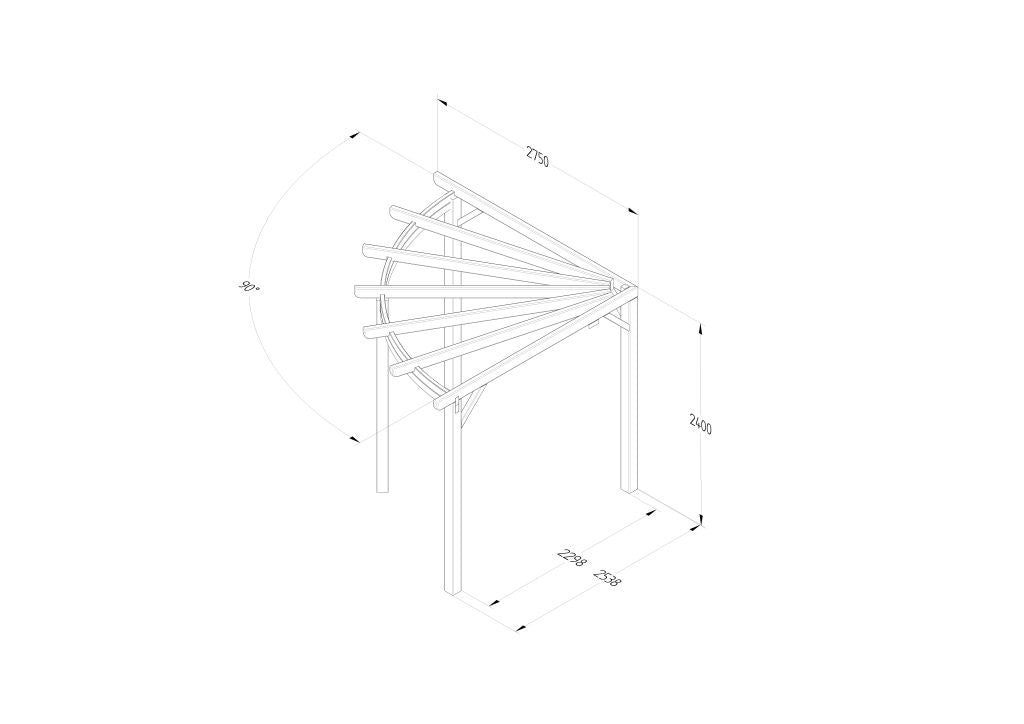 Premium 90 Degree Radial Corner Pergola