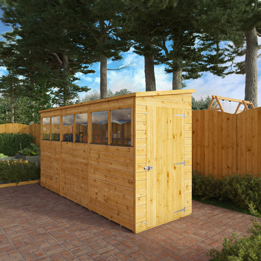 Mercia Dip Treated Shiplap Pent Shed 12'x4'