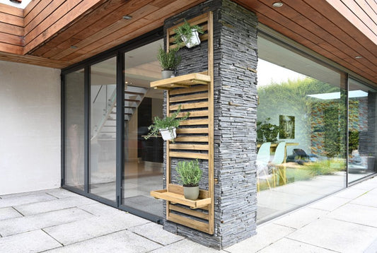 Slatted Wall Planter 2 Shelves