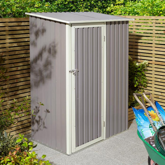 Rowlinson Trentvale Metal Pent Shed 5'x3' - Light Grey
