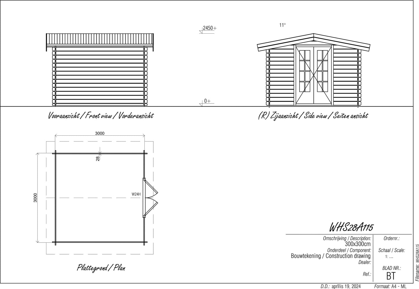 Apex 3m x 3m Log Cabin