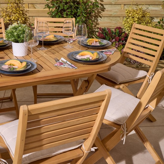 Ashdown Folding 8 Seat Oval Dining Set With Cushions