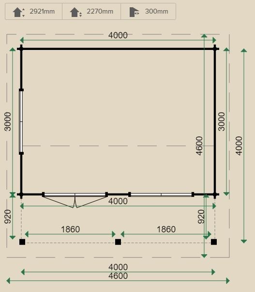 Malibu Log Cabin and Terrace 4mx4m including Floor