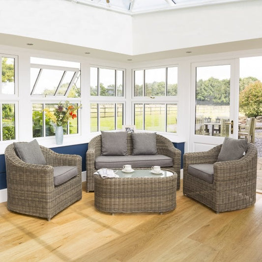 Rowlinson Bunbury Sofa Lounging Set Natural or Grey - Grey - Taylors Garden Buildings